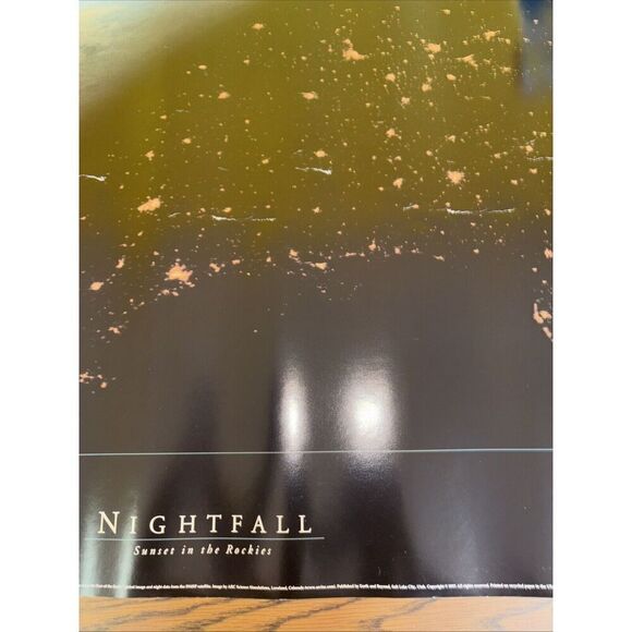 1997 Nightfall Sunset in the Rockies Poster - Simulated Science Astronomy - Picture 4 of 14